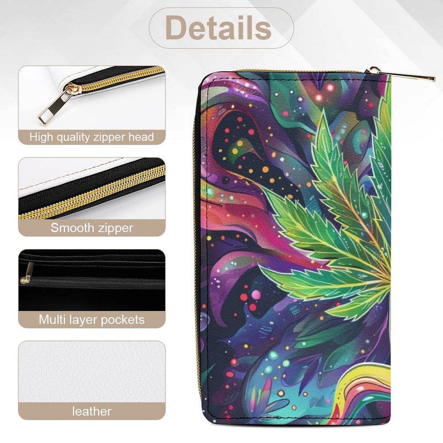 Rainbow Weed Faux Leather Wallet - Shop Jobie