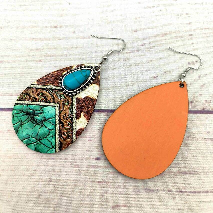 Western Style Wooden Earrings - Shop Jobie