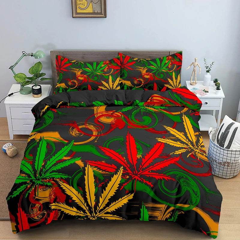Psychedelic Weed Leaf Bedding Sets - Shop Jobie