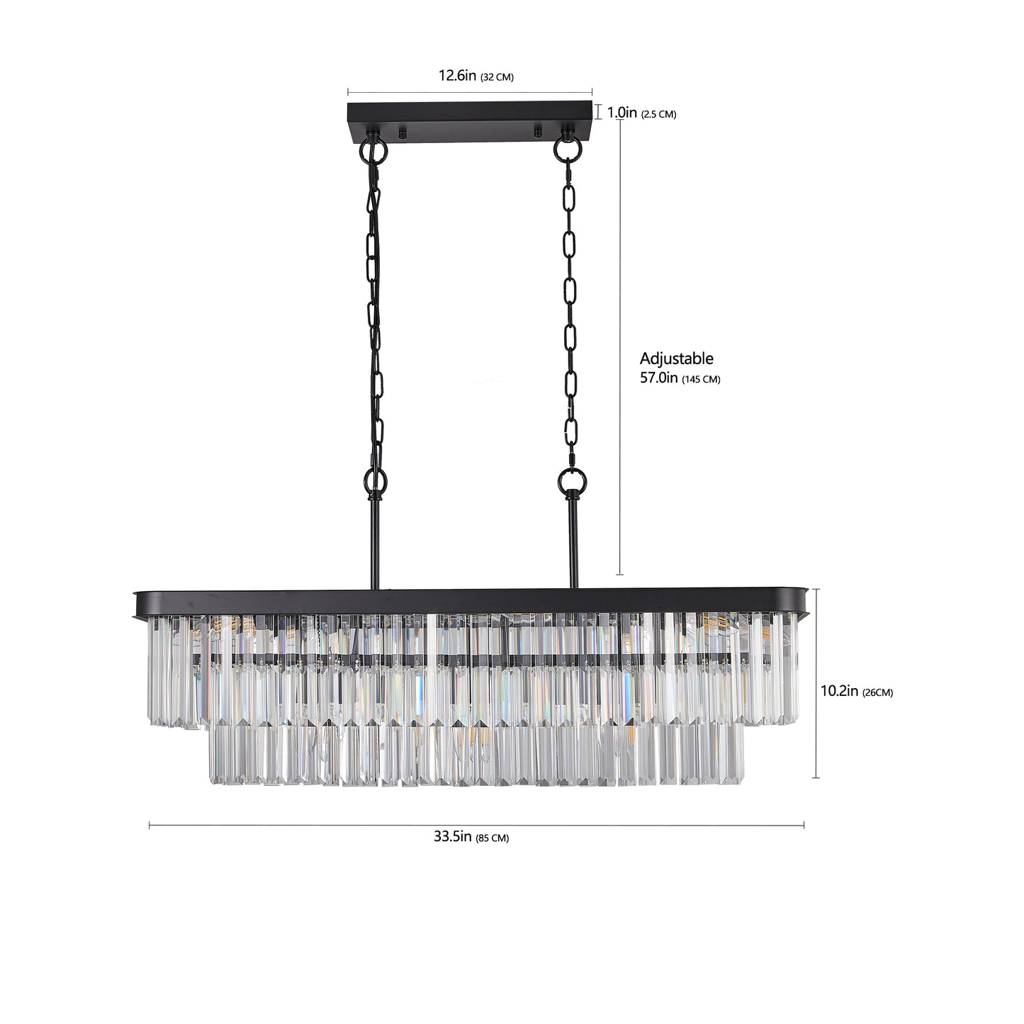 Modern Industrial Crystal Chandelier