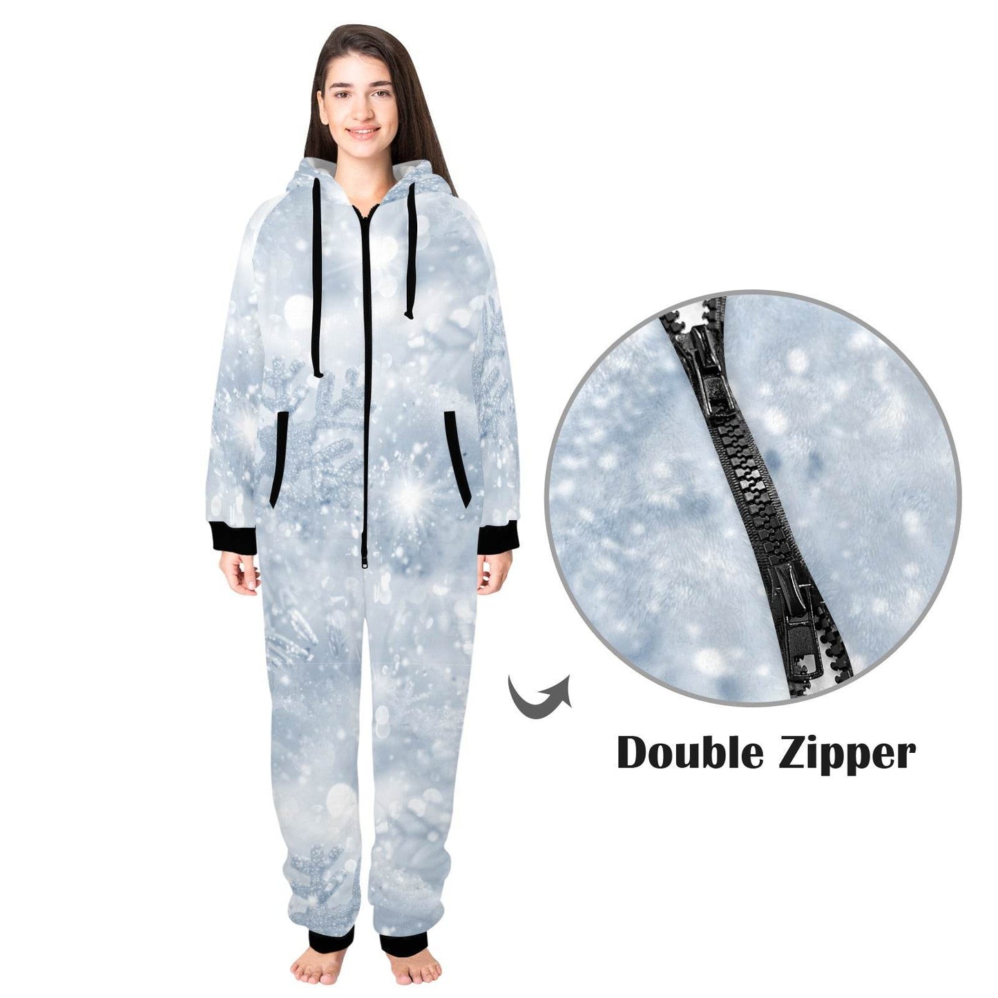 Unisex Cozie Hug Onesie - Snowflakes - Shop Jobie