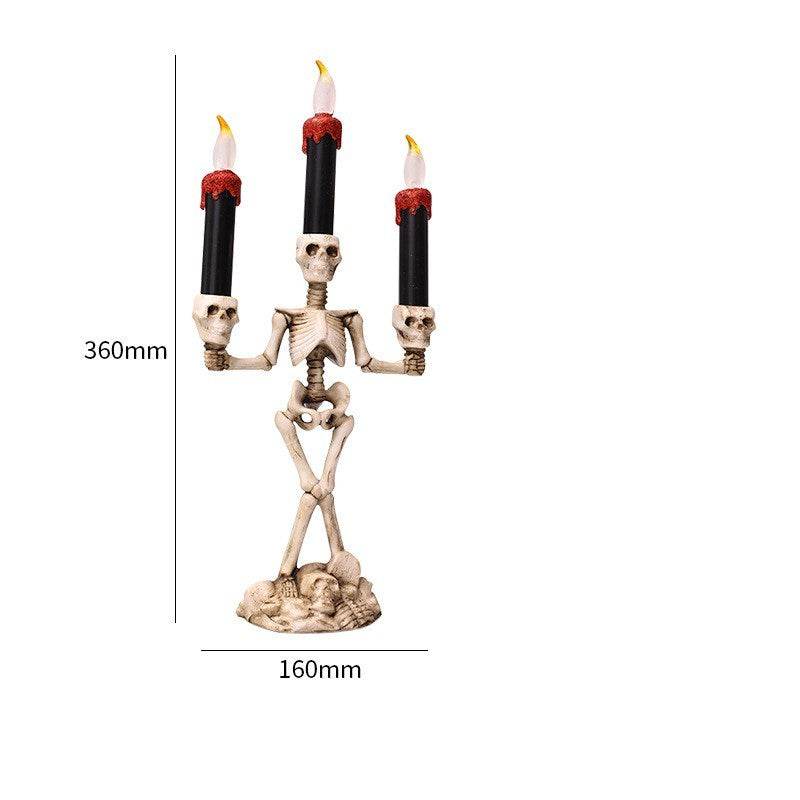 Halloween Three Candles Skeletons Candelabra - Shop Jobie