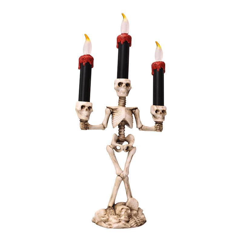 Halloween Three Candles Skeletons Candelabra - Shop Jobie