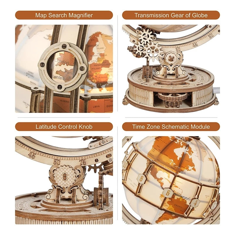 Robotime ROKR Luminous Globe 3D Wooden Puzzle