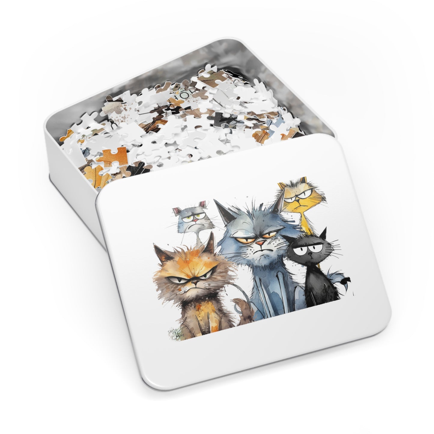 Grumpy Cat Puzzle Metal Box