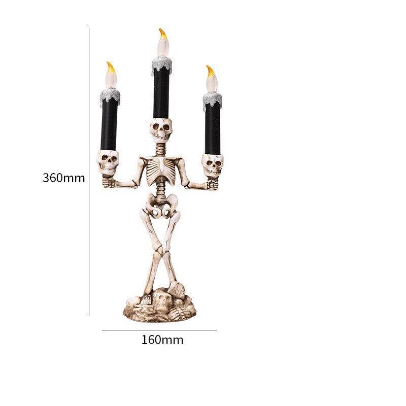 Halloween Three Candles Skeletons Candelabra - Shop Jobie