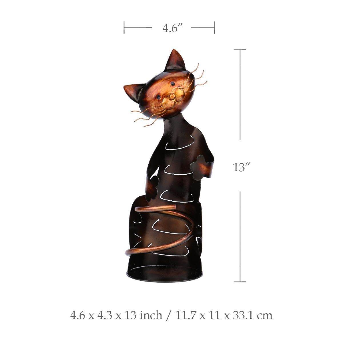 Iron Sculpture Cat Shaped Wine Holder - Shop Jobie