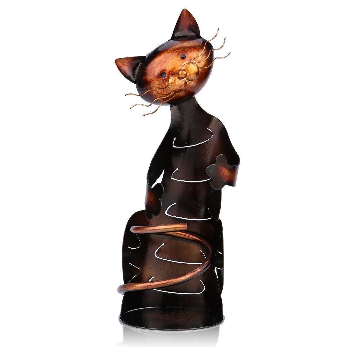 Iron Sculpture Cat Shaped Wine Holder - Shop Jobie