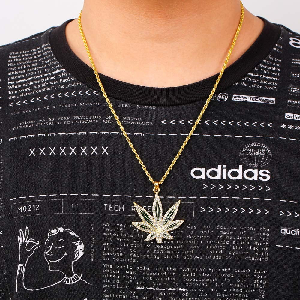 Hip Hop Weed Necklace