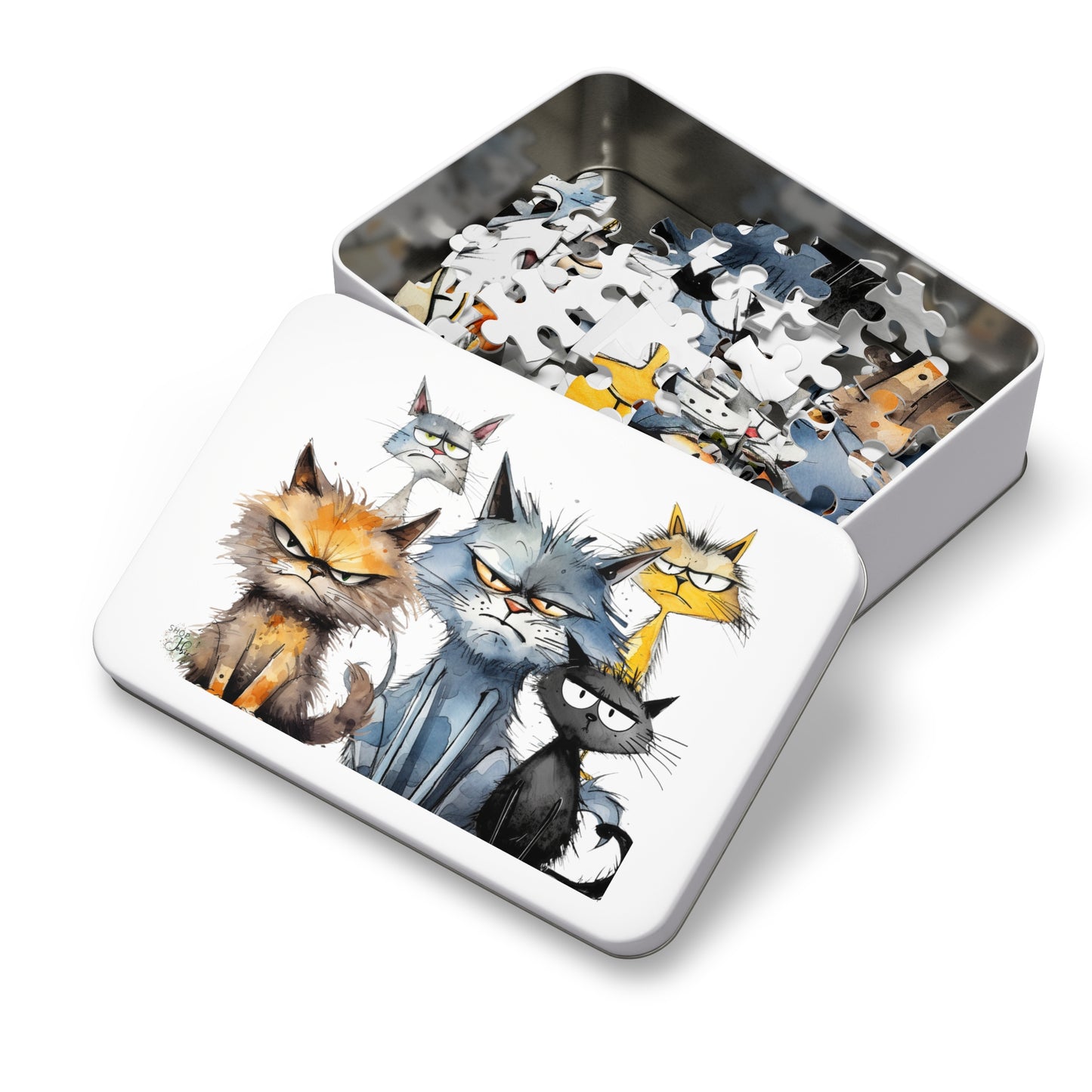 Grumpy Cat Puzzle Metal Box
