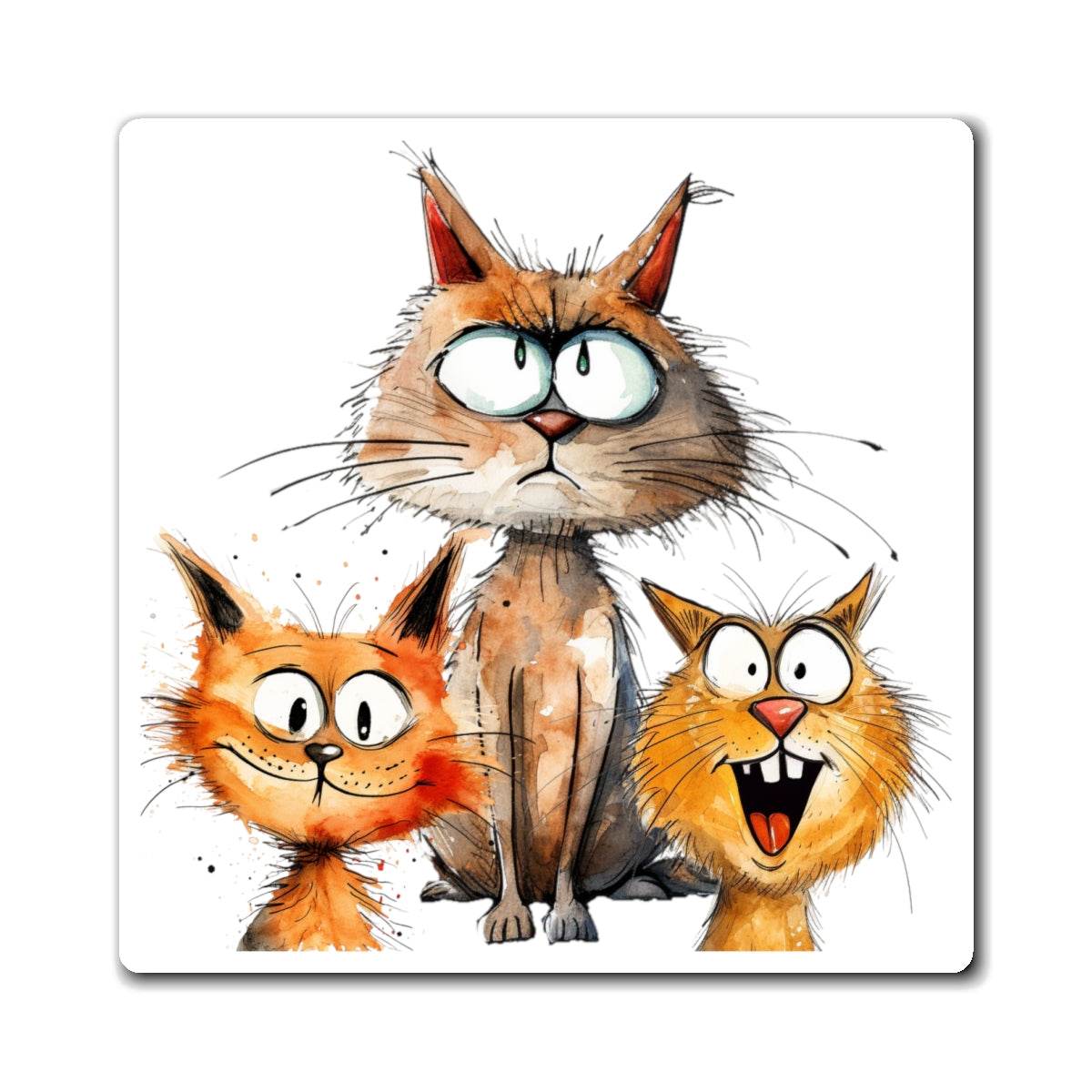 3 Funny Cats Magnet - Shop Jobie