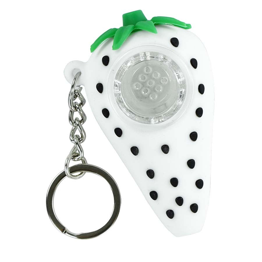 Strawberry Glass Keychain Pipe - NOT A TOY