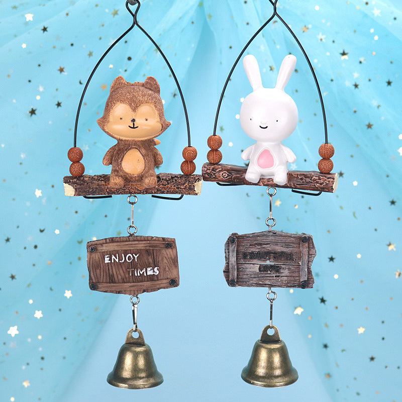 Romantic Cute Bunny & Bear Resin Wind Chimes
