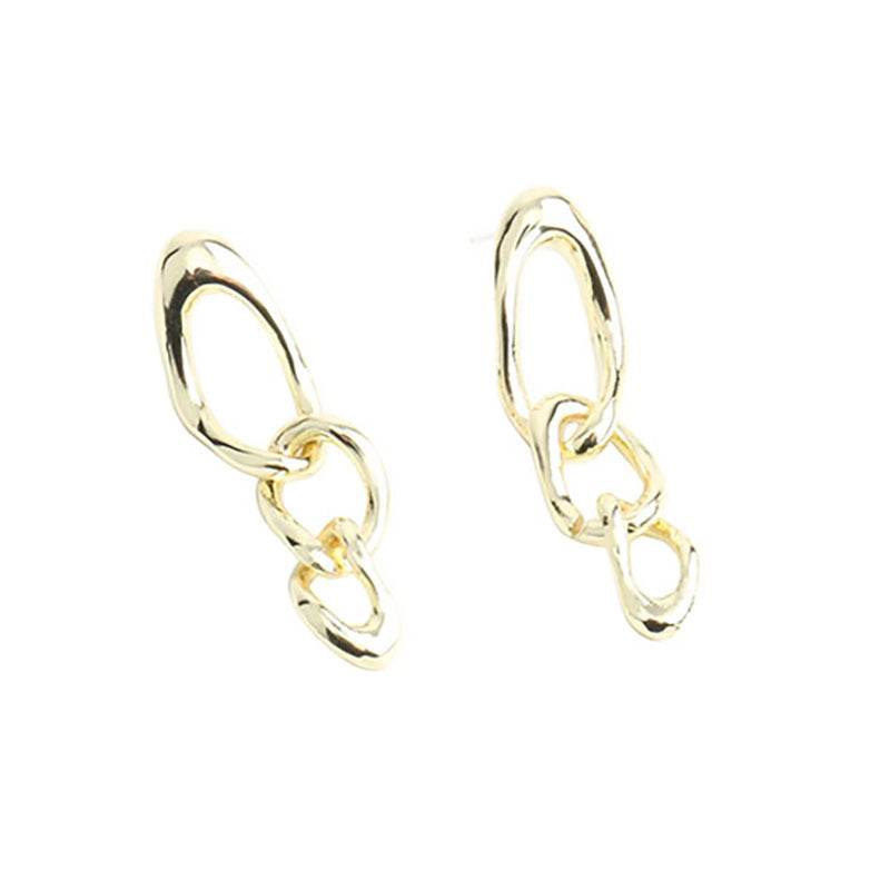 Cold Wind Metal Glossy Earrings - Shop Jobie