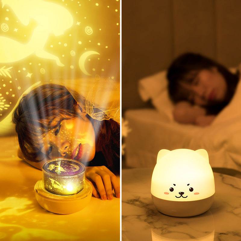 Projection Lamp Starry Sky Rotating Music Box - Cat - Shop Jobie