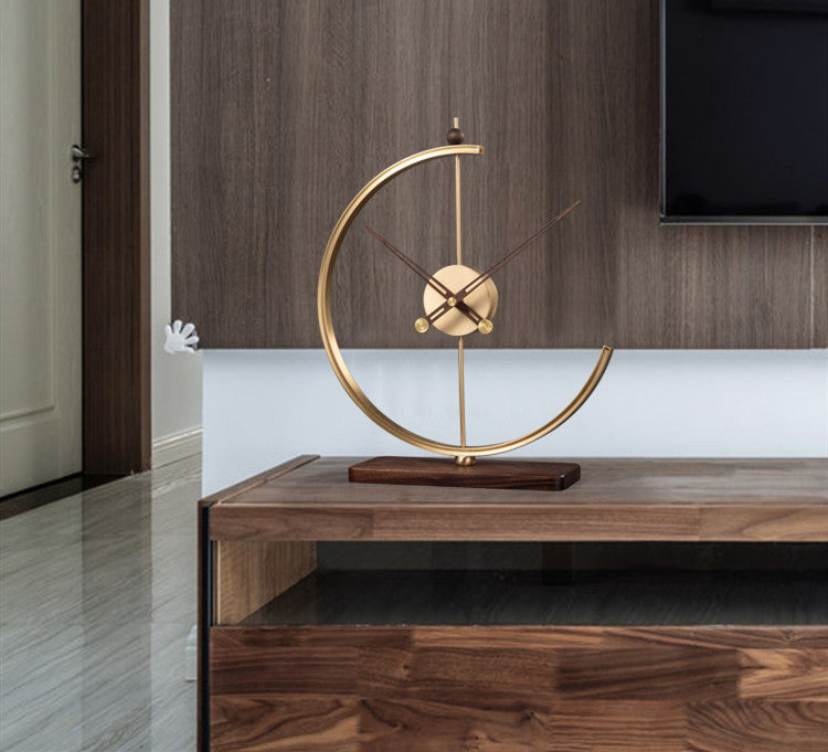 Walnut Copper Clock