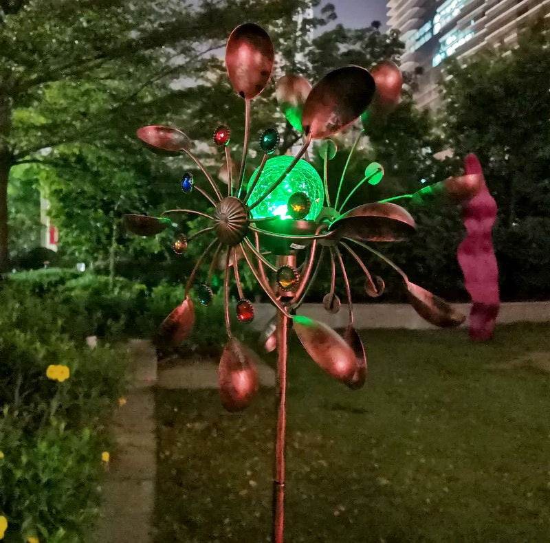 Wind Spinner - Peacock Solar Glass Ball - Shop Jobie
