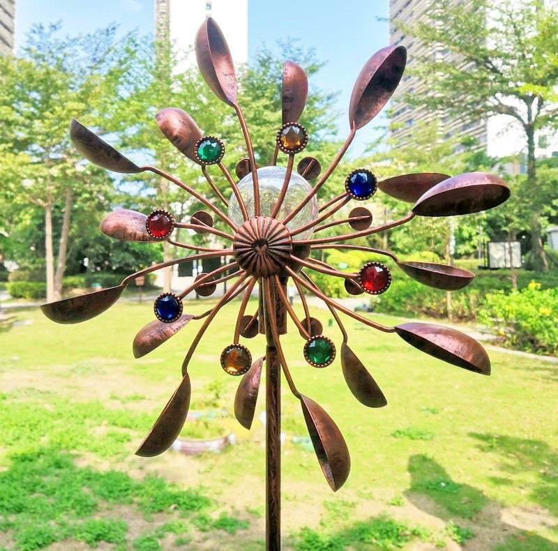 Wind Spinner - Peacock Solar Glass Ball - Shop Jobie