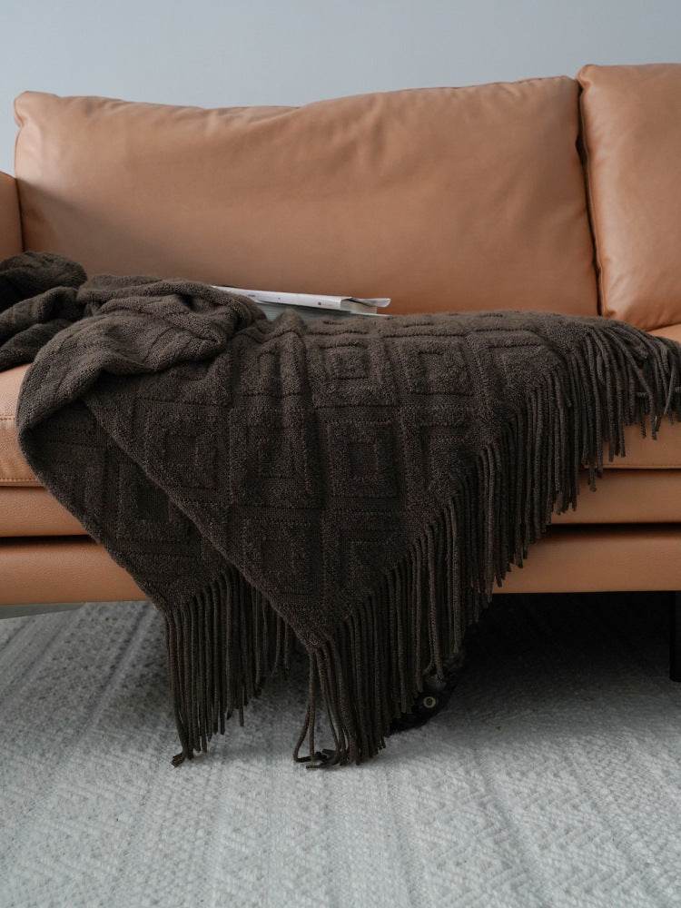 Jacquard Knitted Blanket Throw - Shop Jobie