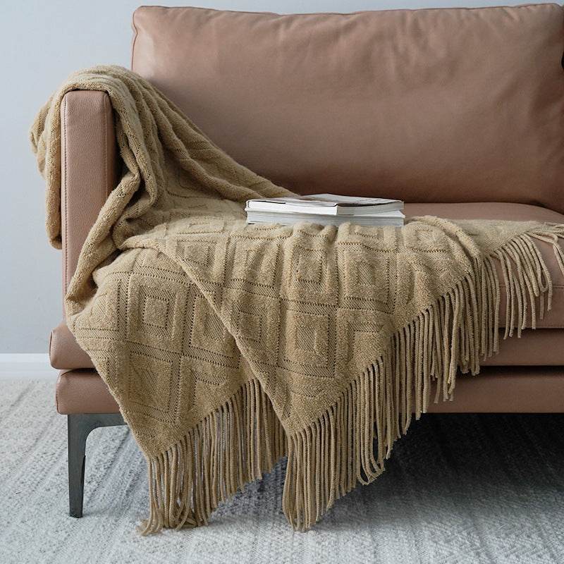 Jacquard Knitted Blanket Throw - Shop Jobie