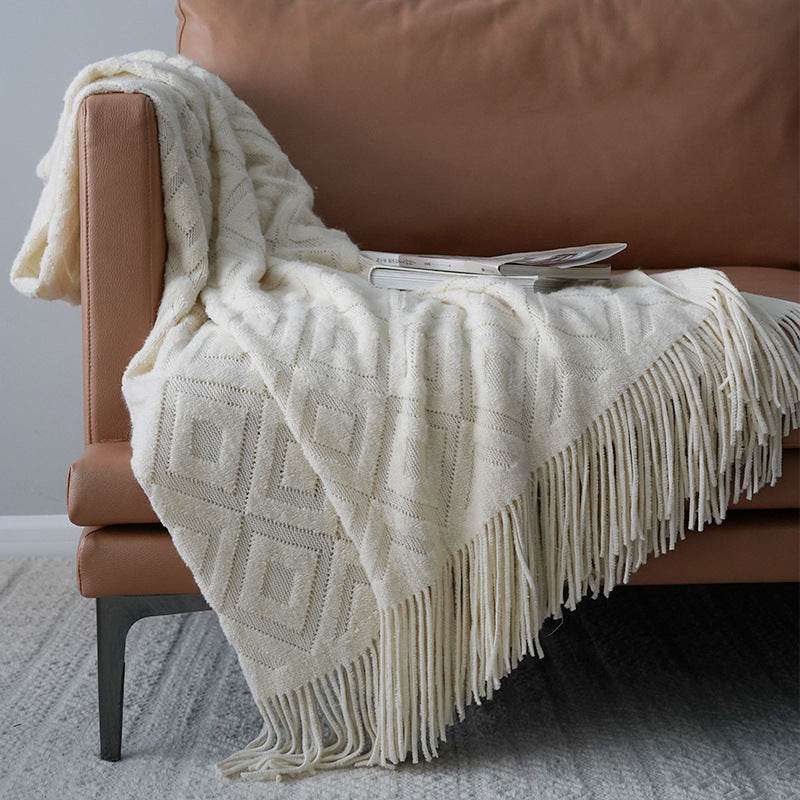 Jacquard Knitted Blanket Throw - Shop Jobie