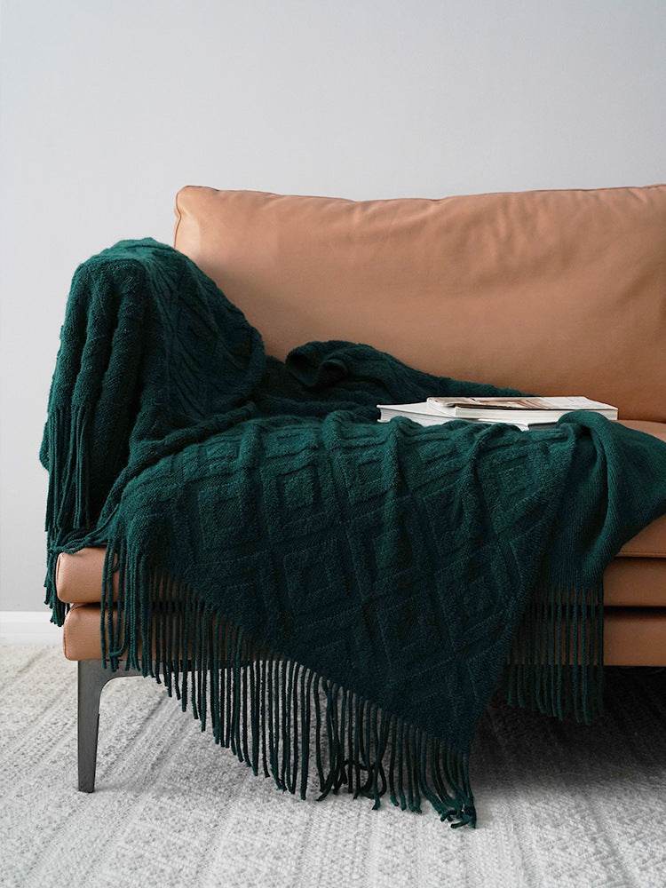 Jacquard Knitted Blanket Throw - Shop Jobie
