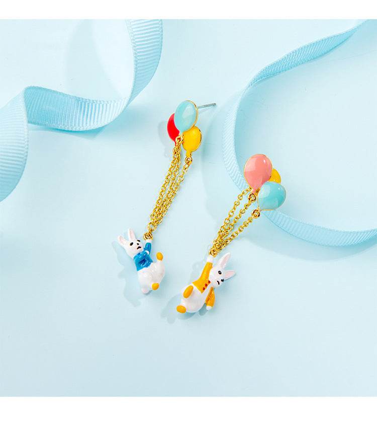 Colorful Balloon Bunny Earrings - Shop Jobie