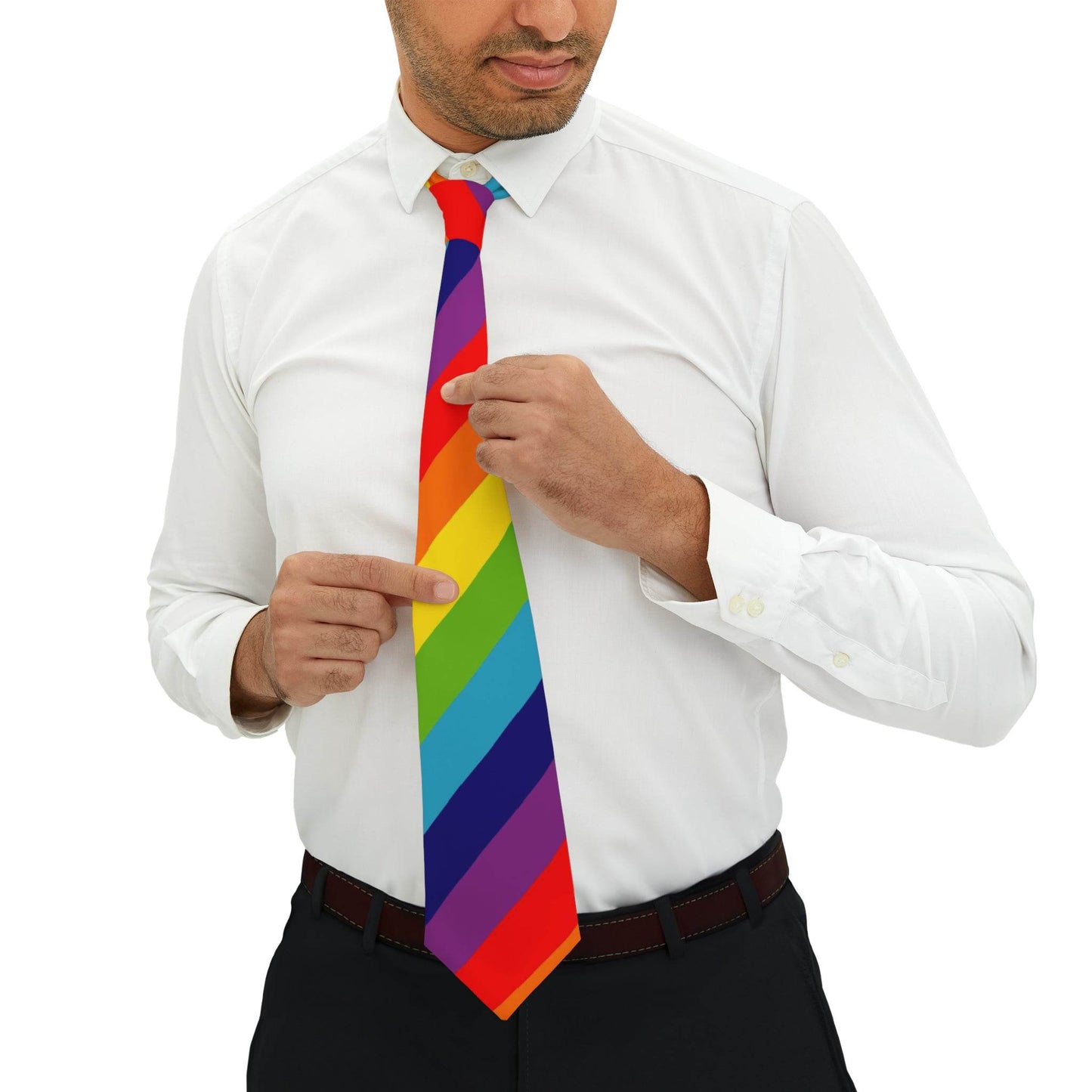 Diagonal Rainbow Necktie - Shop Jobie