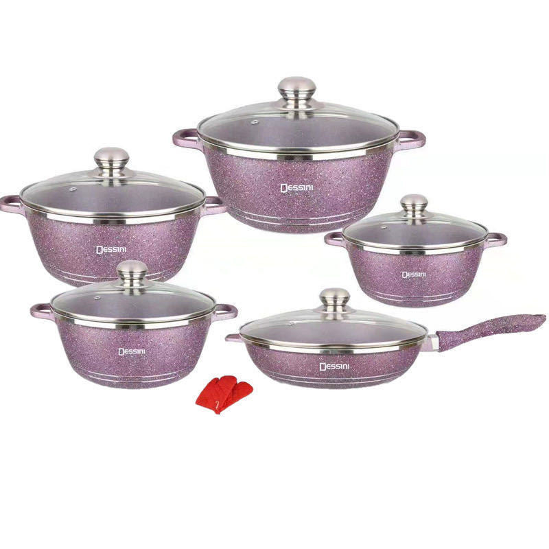 Dessini Non-stick 10 pc Aluminum Cookware Set