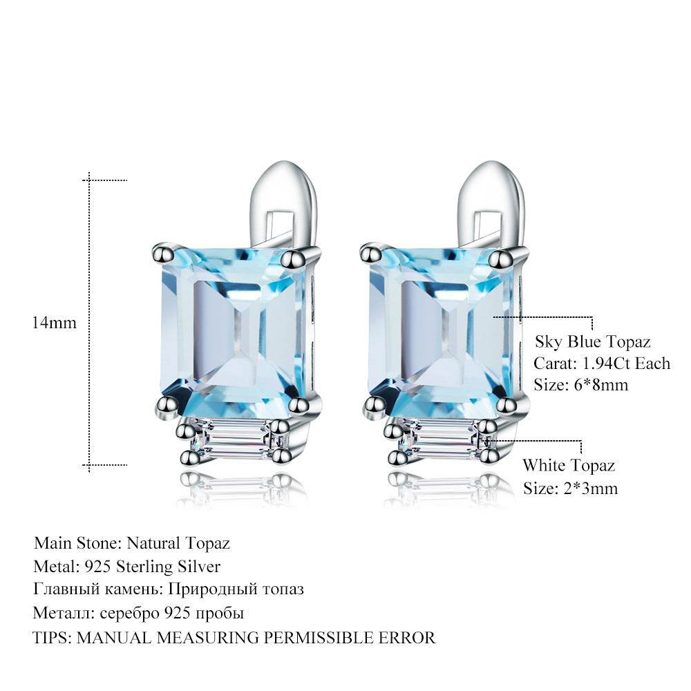 Topaz Stud Earrings 925 Silver - Shop Jobie