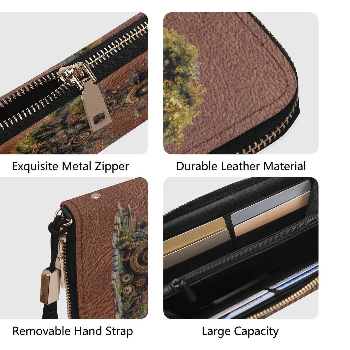 Leather Zipper Wristlet Wallet - Shop Jobie