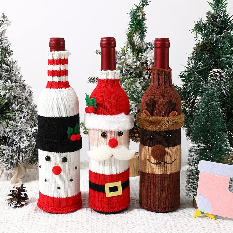 Christmas Knitted Wine Bottle Cover