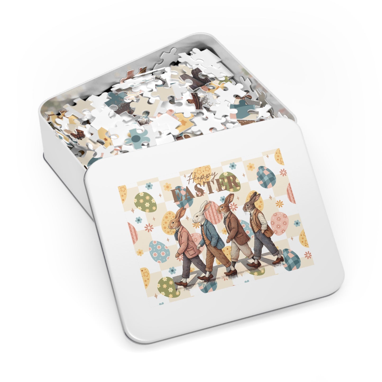 Easter Bunny Jigsaw Puzzle with Tin