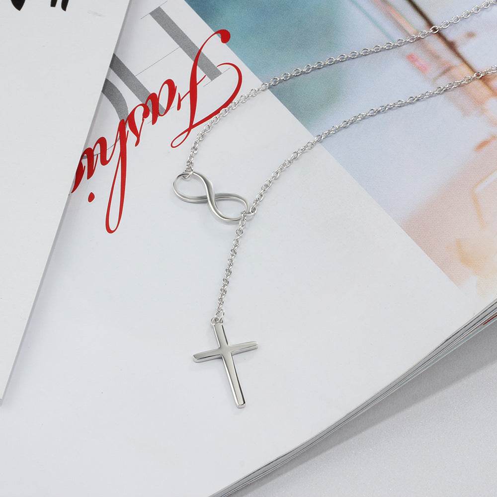 Cross Infinity S925 Sterling Silver Necklace - Shop Jobie