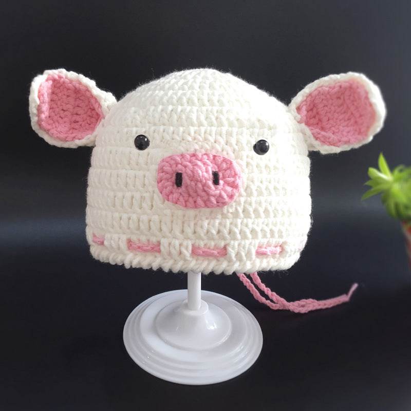 Pigs! First Step and Crawler Baby Yarn Hat and Shoes - Shop Jobie