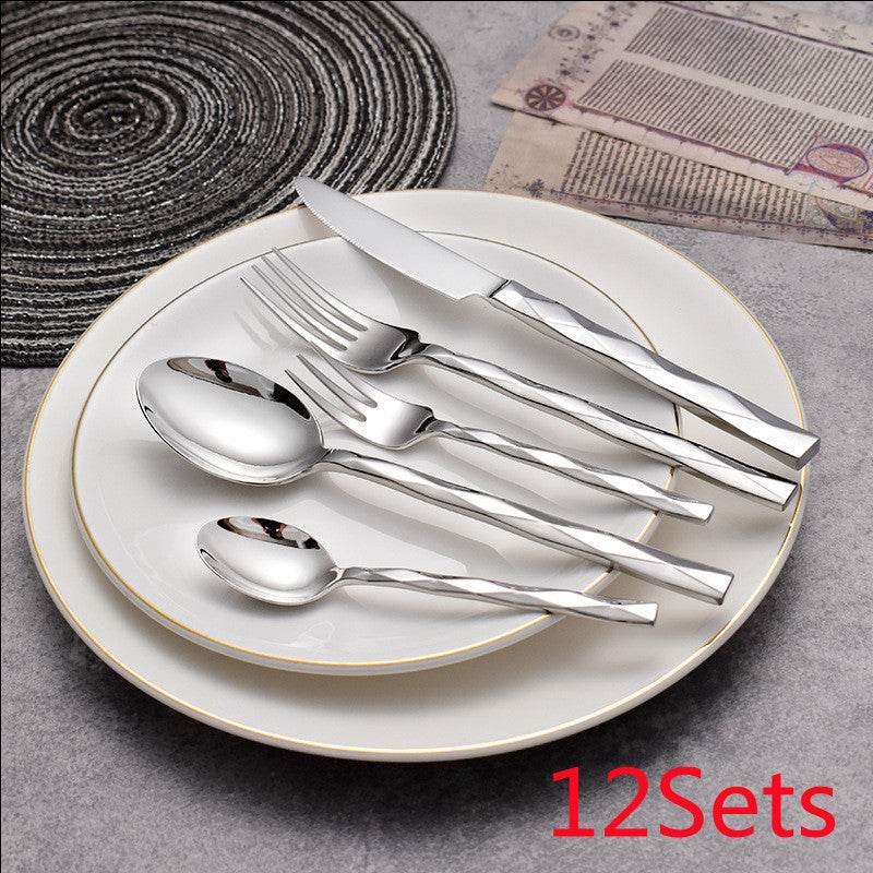 Nordic-inspired Square Handle Knife, Fork, and Spoon set - Shop Jobie