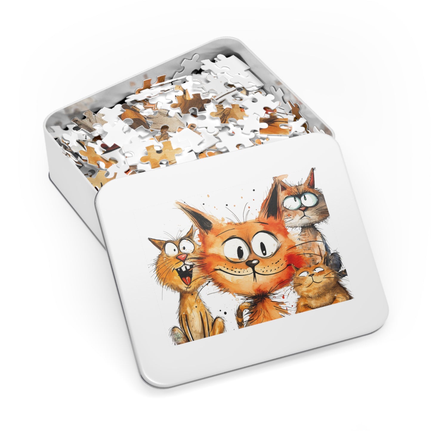 Funny Cat Puzzle Metal Box - Shop Jobie