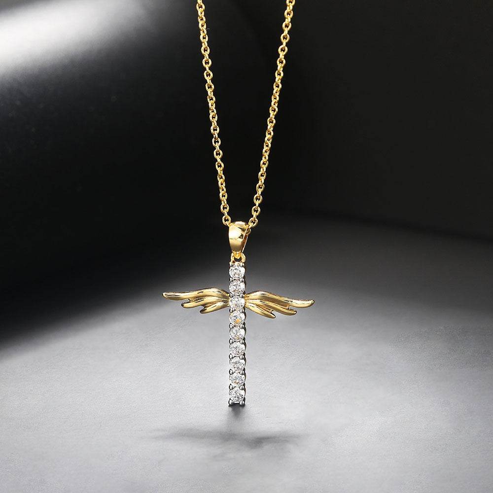 Angel Wings Cross Necklace - Shop Jobie