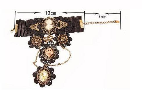 Gothic Steampunk Lace Finger Connect Bracelet - Shop Jobie