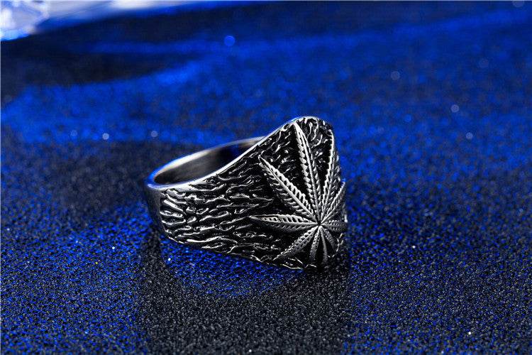 Weed Titanium Steel Ring - Shop Jobie