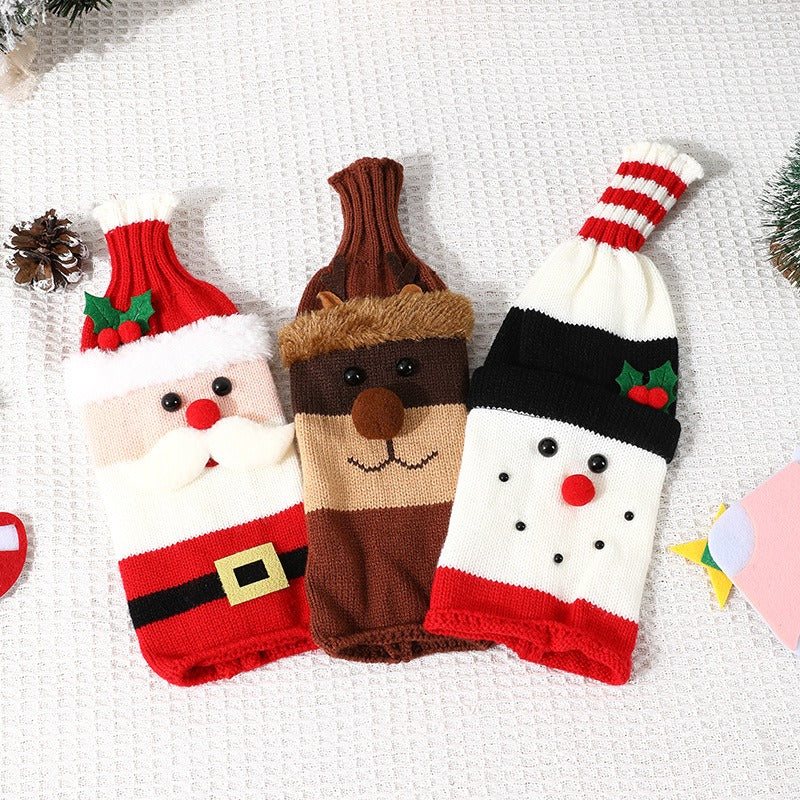 Christmas Knitted Wine Bottle Cover