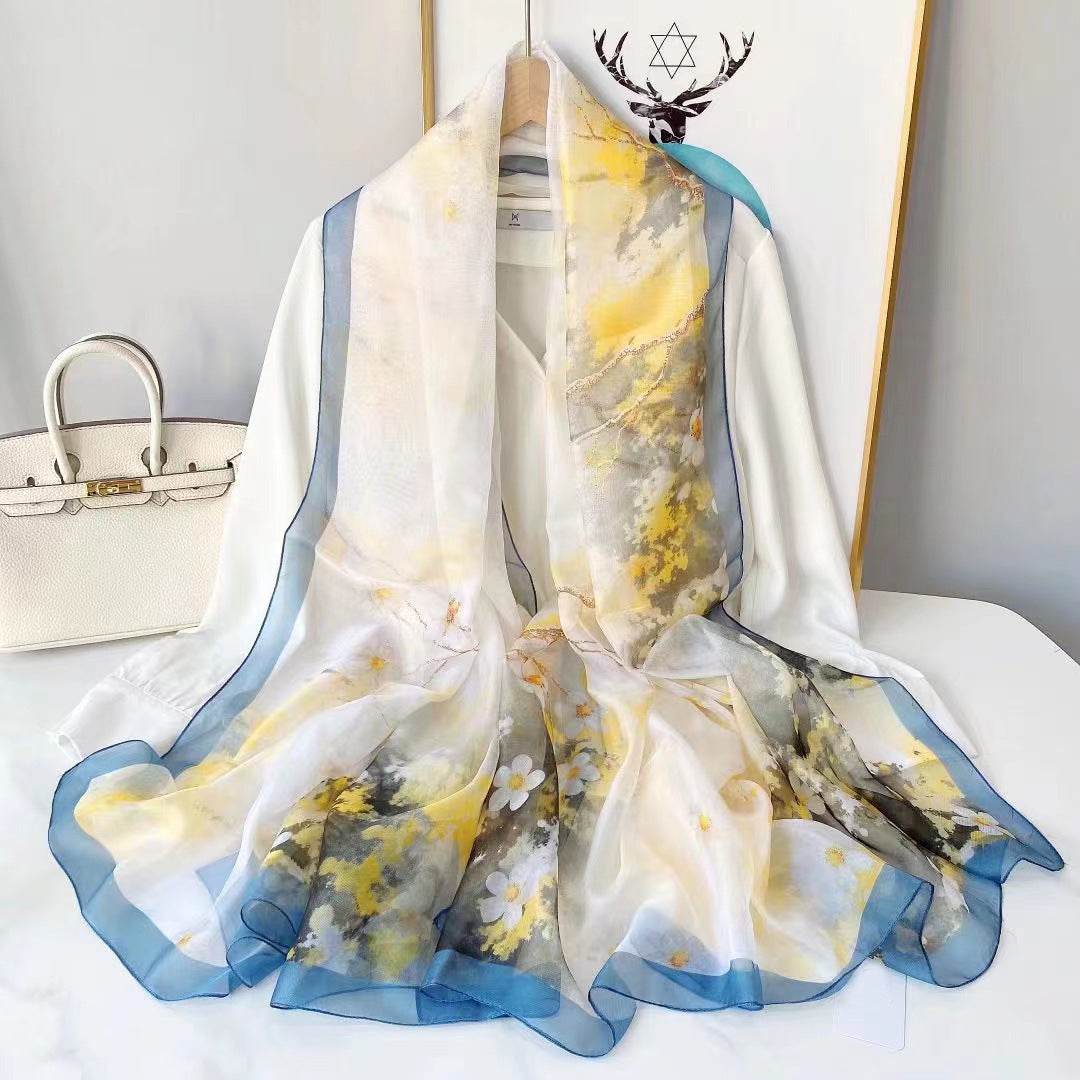 Yourou China Rose Printed Scarf