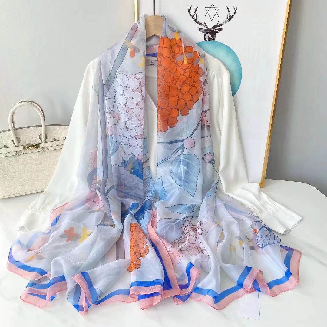 Yourou China Rose Printed Scarf
