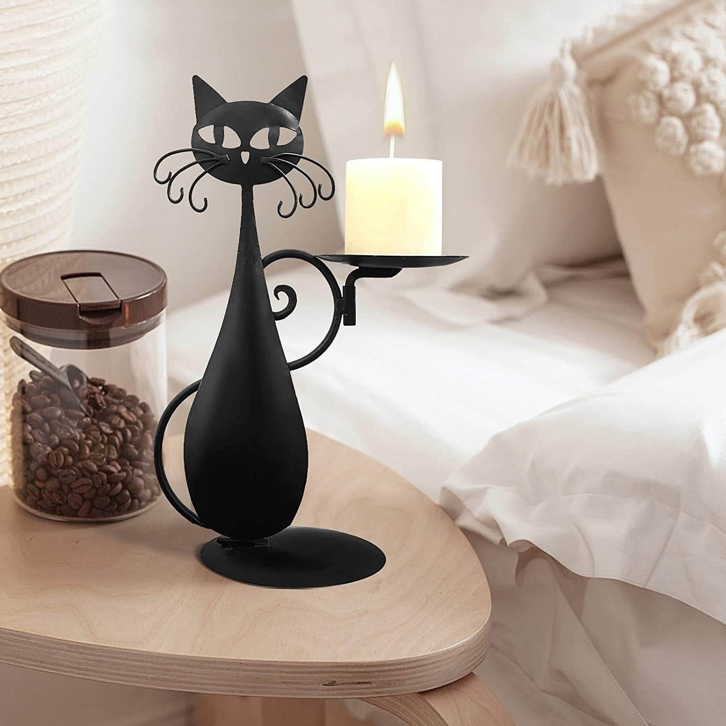 Black Cat Retro Candle Holder - Shop Jobie