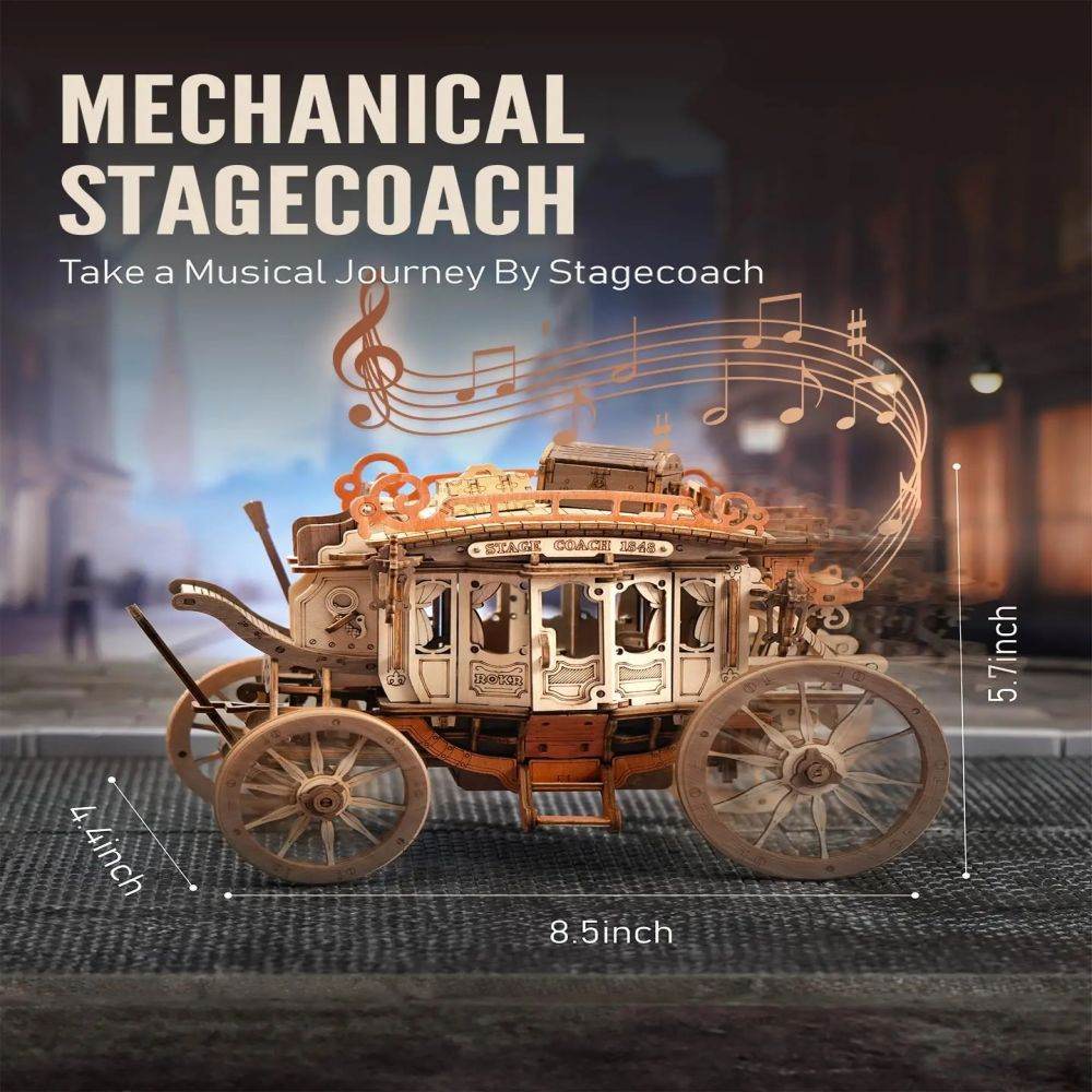 Robotime Rokr Stagecoach Music Box - Shop Jobie