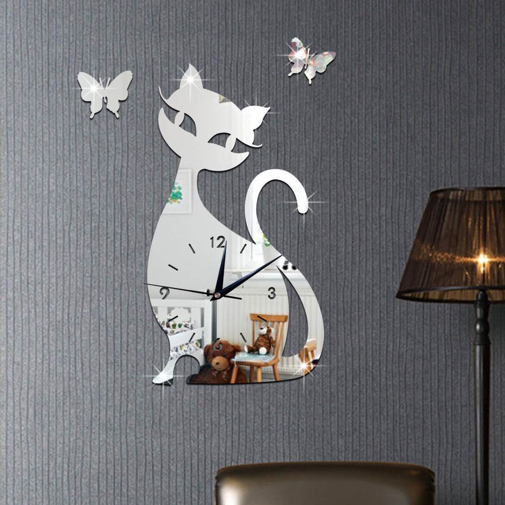 Black Cat Wall Sticker Clock - Shop Jobie