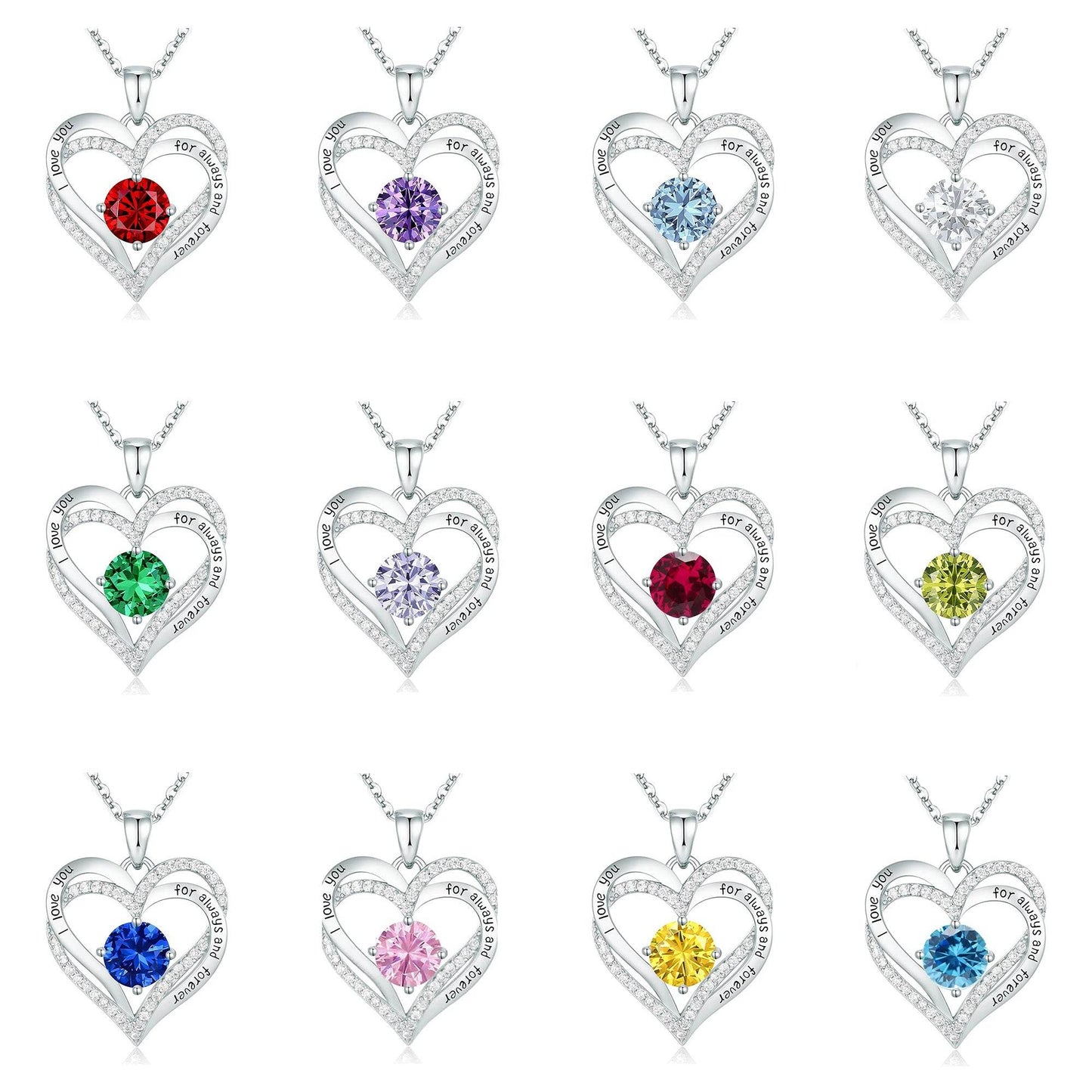 Heart Birthstone Necklace For Mom - Shop Jobie