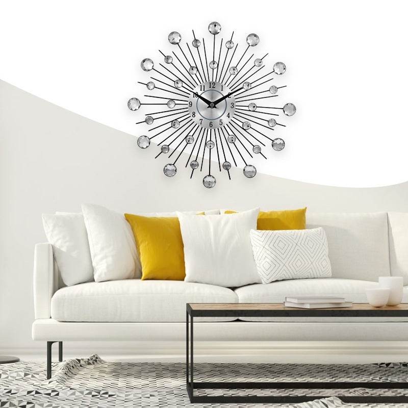 Crystal Silver Wrought Iron Wall Clock - Shop Jobie