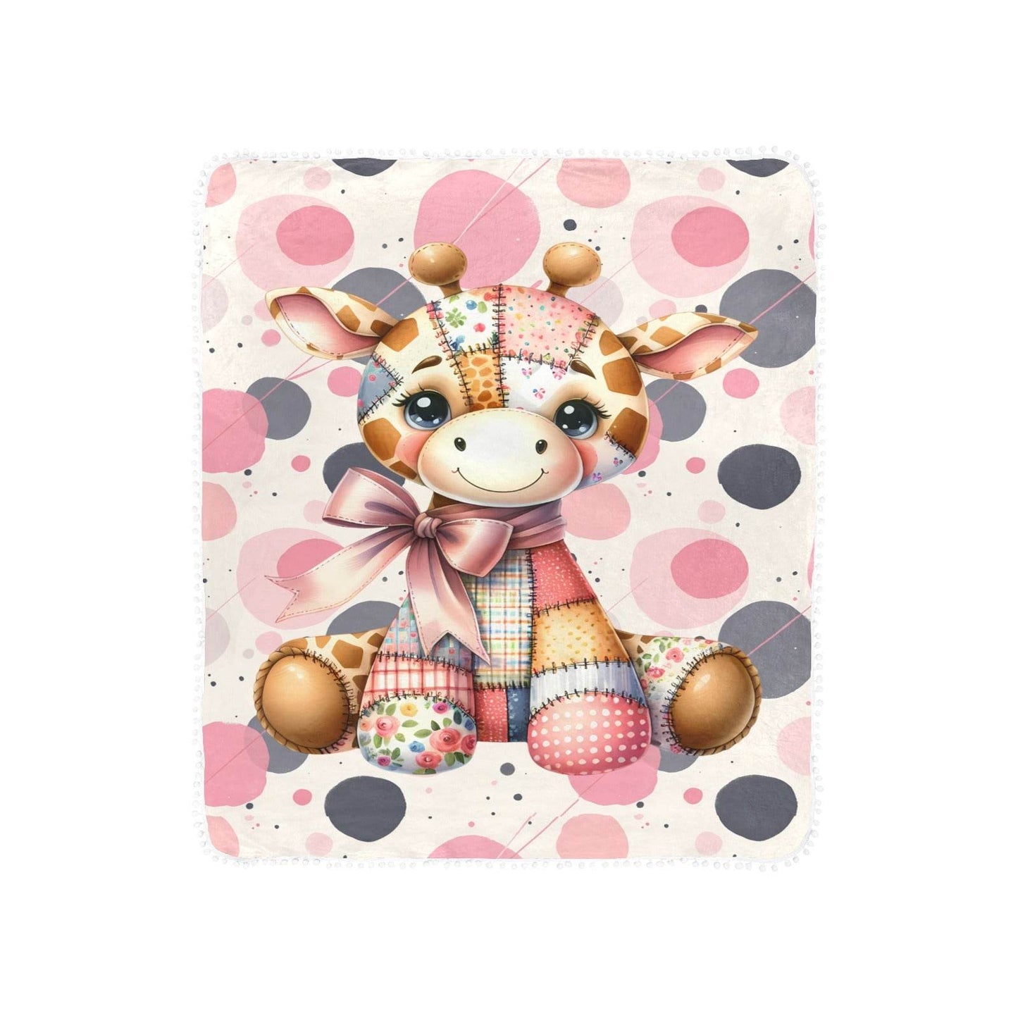 Baby Giraffe Pom Pom Fringe Blanket - Shop Jobie
