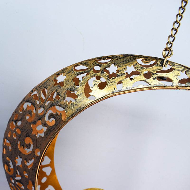 Solar Wrought Iron Moon Wind Chime Lamp - Shop Jobie